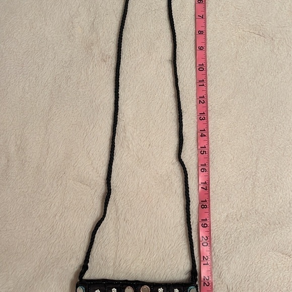 𝅺VINTAGE Black Beaded Crossbody Bag/Purse - Picture 5 of 7